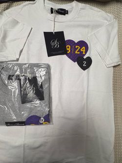 3XL Sloan and Bennett 8/24 & 2 Kobe Gigi Graphic T-Shirt White Medium