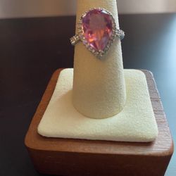 Sterling Silver Pink Gemstone Ring 