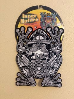 Inner Nature Frog Wall Hanging Black & White Wood Decor Wall Mounted