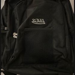 Von Dutch 17” Backpack Black Laptop Storage Overnight Travel NWT