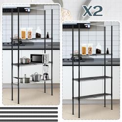 Chrome Wire Shelving Posts Set of 8, 74 Inch B-43