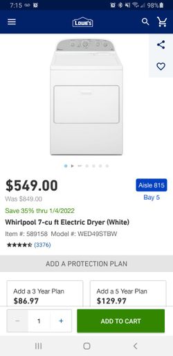 Brand New Whirlpool Electric Dryer