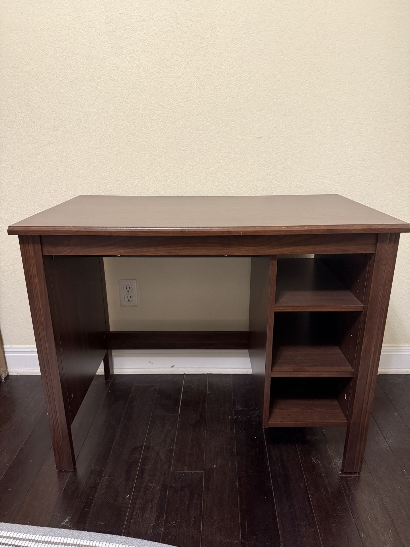 Wooden Desk with Storage Shelves
