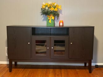 Dark Brown Media Console TV Stand