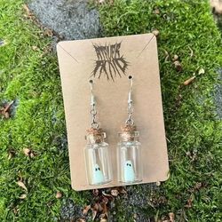 New Luminous Ghost Bottle Earrings - Stylish Glow-in-the-Dark Gothic Charm