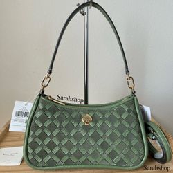 Kate Spade Kayla Woven Leather Small Convertible Shoulder Bag