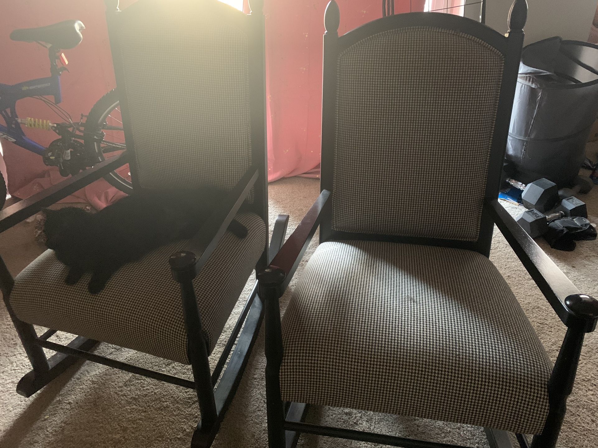 Matching Wooden Rocking Chairs