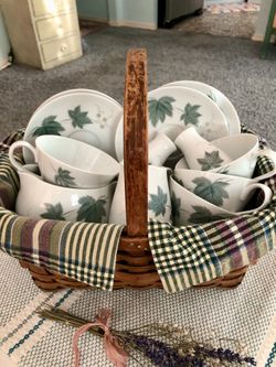 Vintage China Set Teacup’s, Saucer’s, Cream & Sugar, Salt & Pepper, Noritake China,Wild Ivy, Japan 