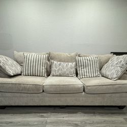 Artisan Beige Couch/Sofa with Pillows