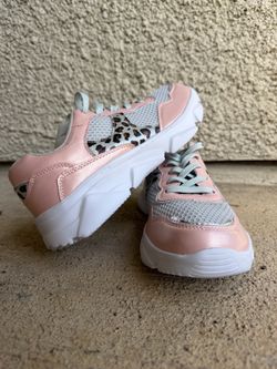 Pink & Leopard Mesh Athletic Sneakers