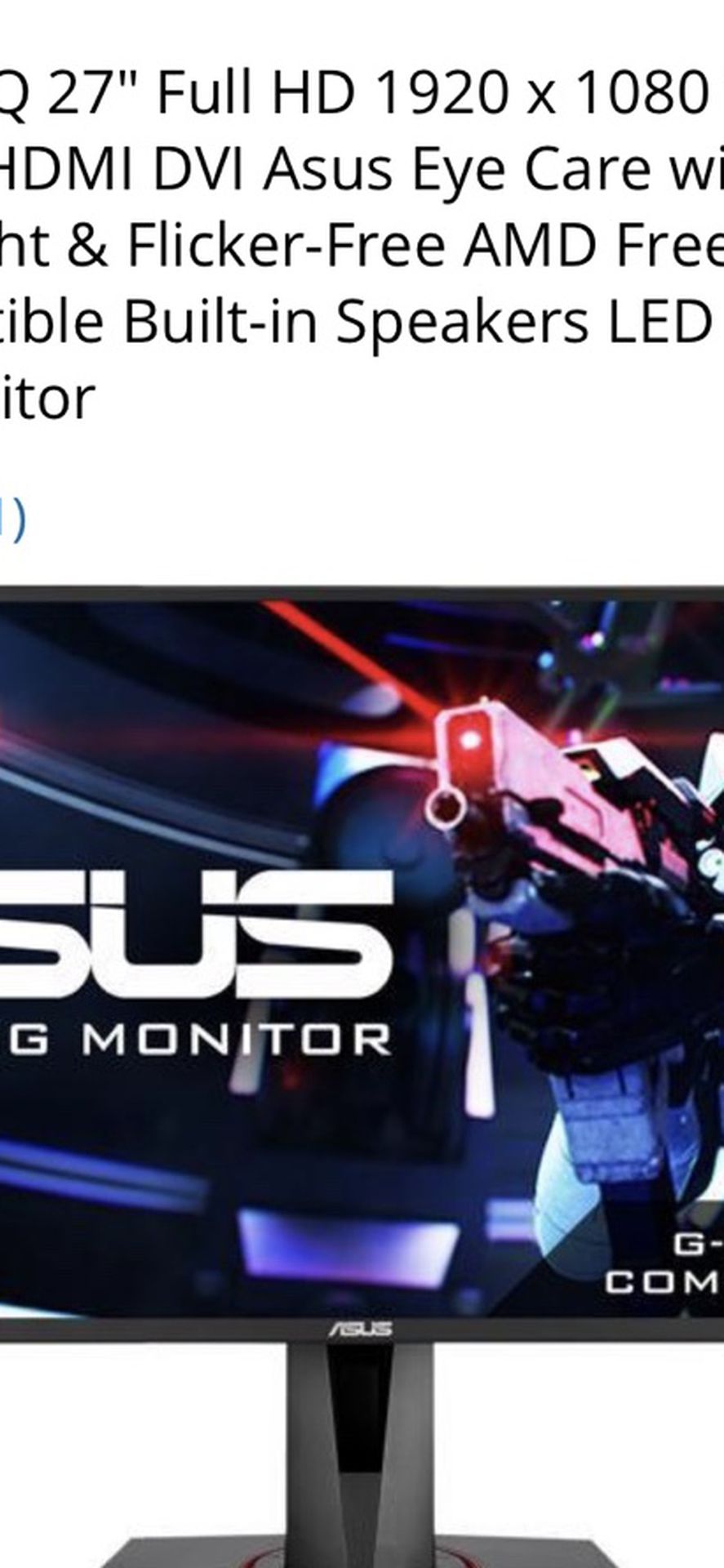 ASUS Gaming Monitor Screen
