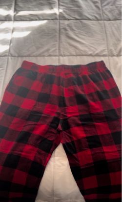 Red and black buffalo plaid pajama pants