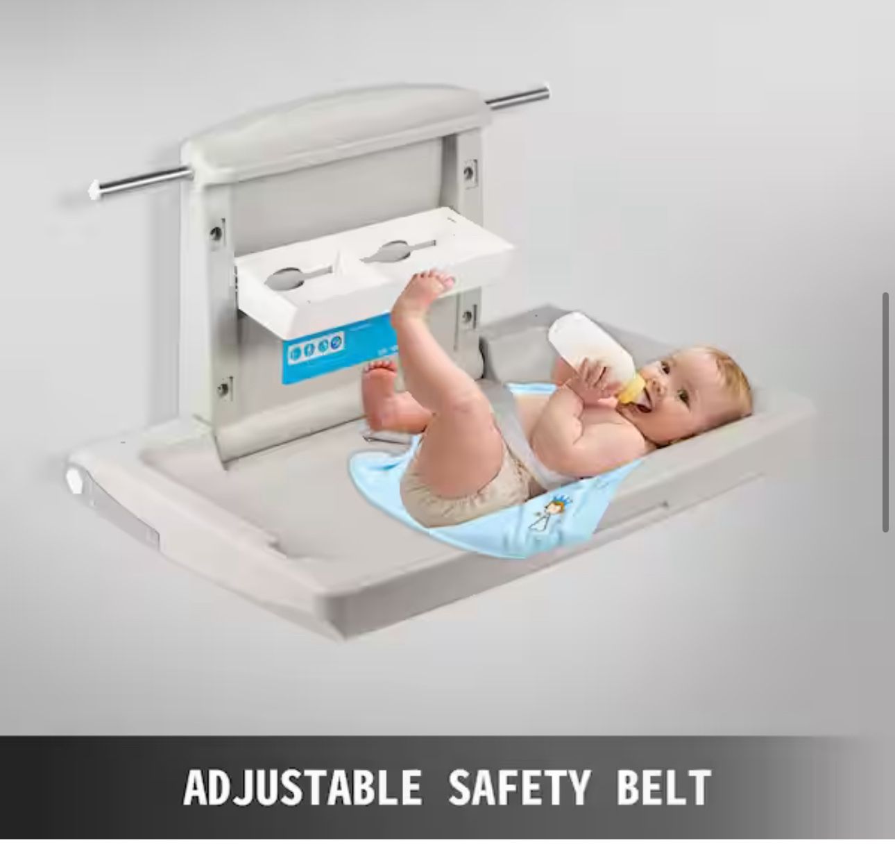 Horizontal Baby Changing Table Wall-mounted Baby Diaper Changing Station Vertical Fold Down Baby Changing Table