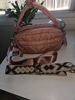 BearPaw pink quilted crossbody bag