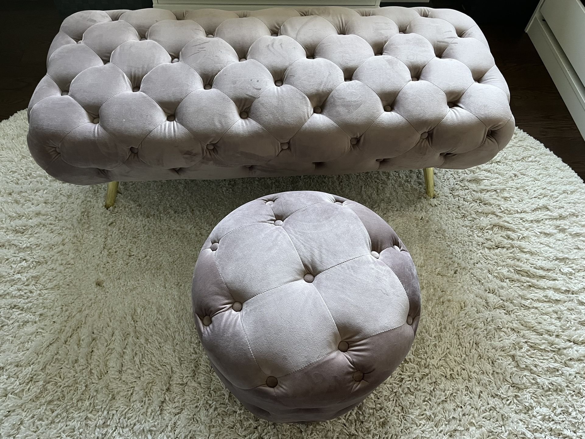 Light Purple/pink Suede Benches