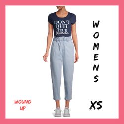 NWT Womens Wound Up Navy Graphic Tee XS