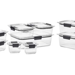 Rubbermaid Brilliance Food Storage Containers, 18 Piece Set, Leak-Proof, BPA Free, Clear Tritan Plastic, Food Storage