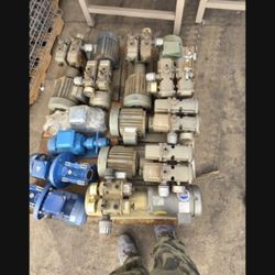  7 AC dry vacuum pumps motors & 4 AC 3 phase Motors, Fuji Electric, LEROY SOMER INC, FO SHAN,  BALDOR