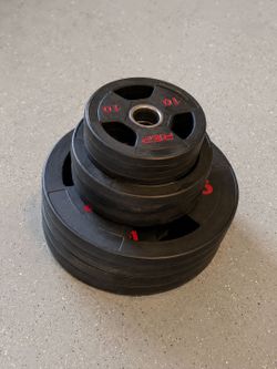 REP Fitness Rubber-Coated Olympic Weight Plates – $1.50/LB
