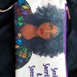 African Cosmetic Bag Wristlet