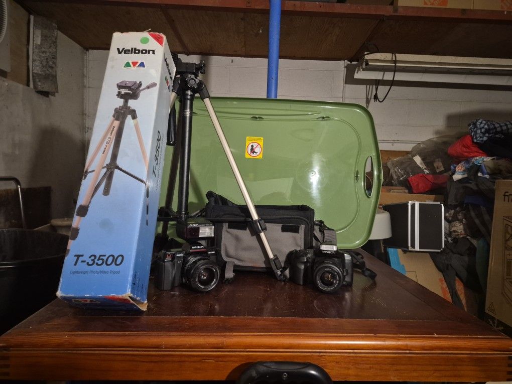 Minolta Camaras And Tripod