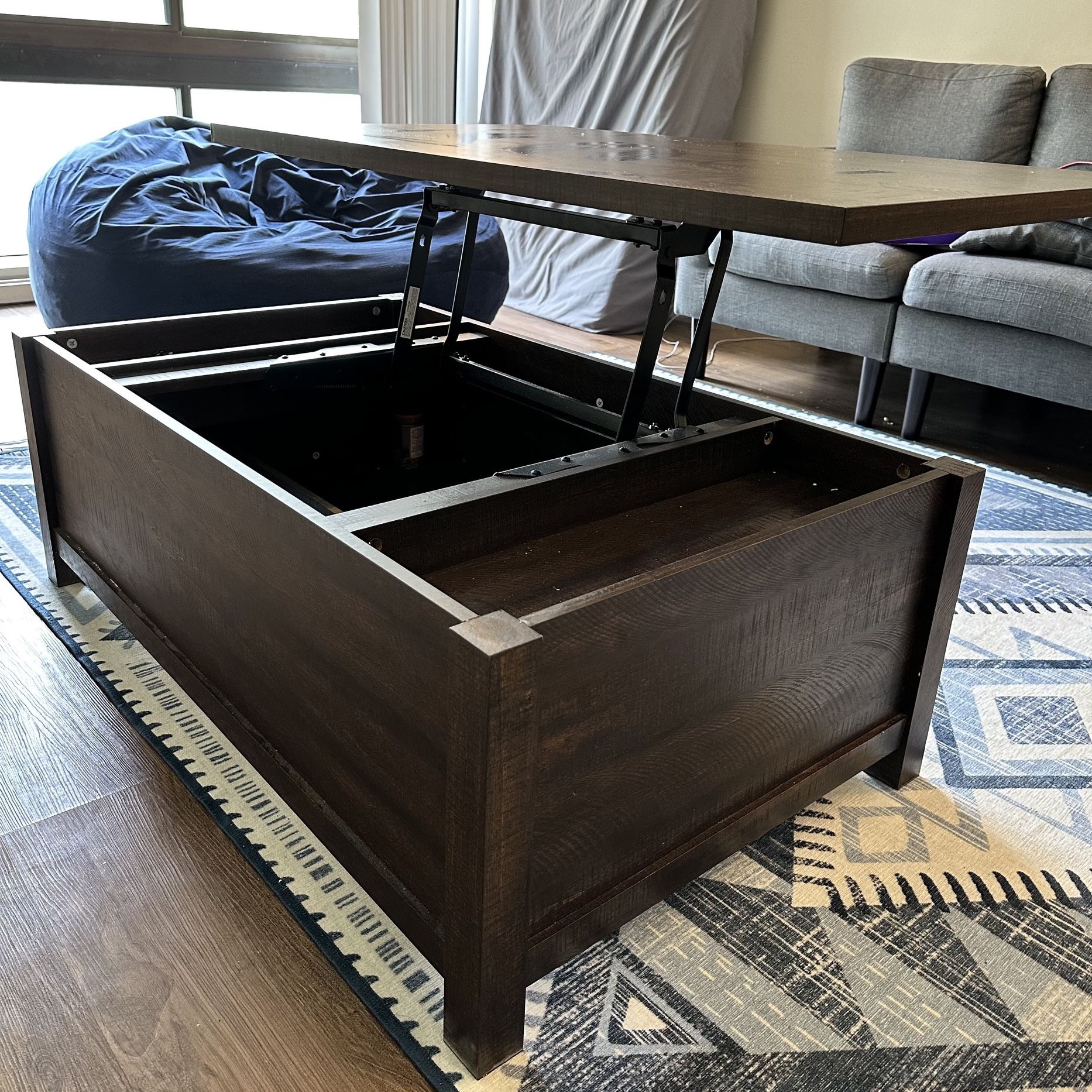 Brown Lift Top Coffee Table