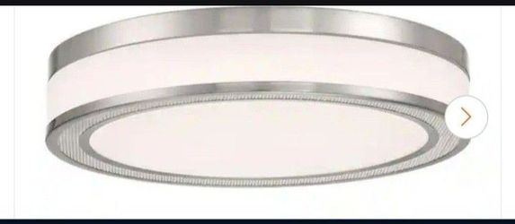 Ceiling LED Light Fixture Screen 16 in. Brushed Nickel, 3 CCT Flush Mount with a White Acrylic Shades, 1800 Lmn ,  32 Watt, Damp Rated, Dimmable.