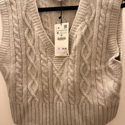 Zara Lite Grey/ Smokey  Taupe Sweater  Vest