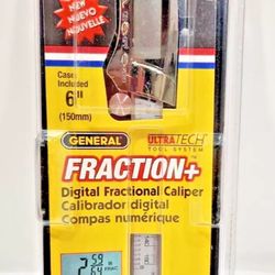 General Fractional Digital Caliper 6" 150 mm No. 147 Case Included Brand New