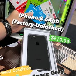 iPhone 8 64gb Space Gray (Factory Unlocked) **GOD CONDITION**