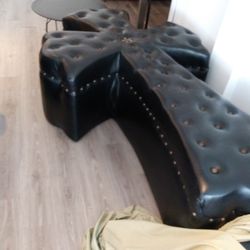 One of a kind. Cross leather Couch