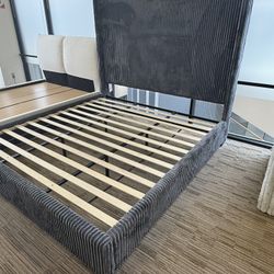 New Tall Grey Bed Frame-mattress Not Included