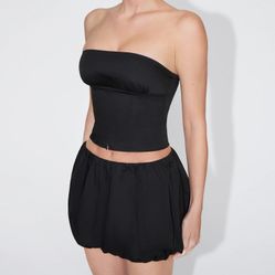 Khy Poplin Bubble Mini Skirt