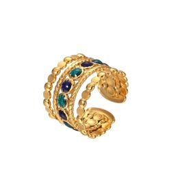 Block Stainless Steel 18K Gold Plated ring 