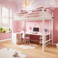 Twin Size Platforms Loft Bed by Isabelle & Max(Desk Not Included)