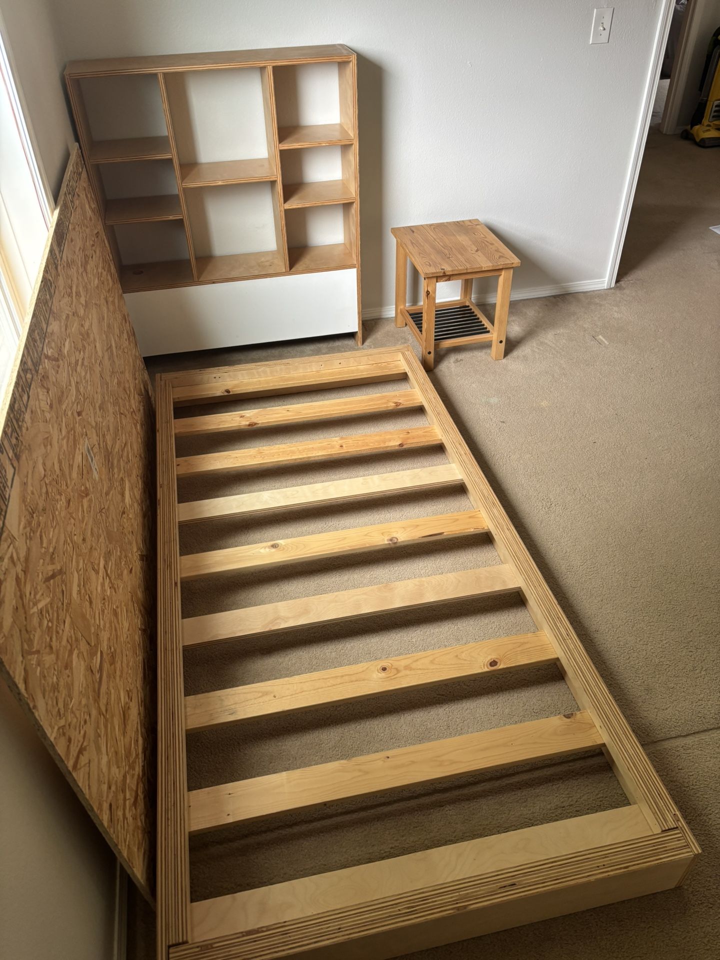Twin Bed Frame - Cubby -Side Table
