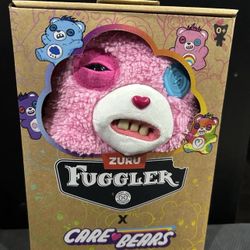 Fuggler x Care Bears Pink GRUMPY BEAR Funny Ugly Monsters Doll Plush BRAND NEW