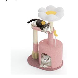 Flower Cat Tree for Indoor Cats, 33"