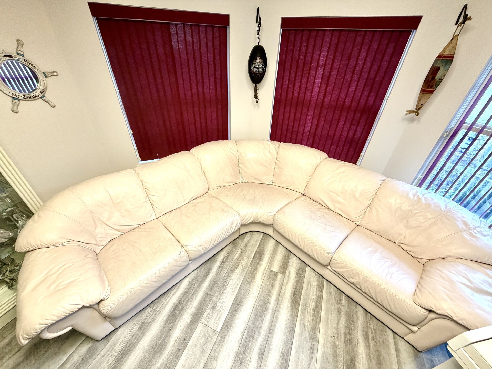 3-Piece Leather Sectional. Natuzzi Soft Leather. Very Comfortable 