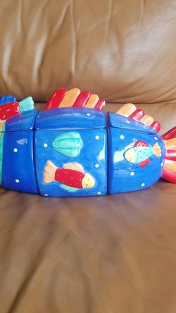 Kids fish ceramic holder, can be use for play area or cookies