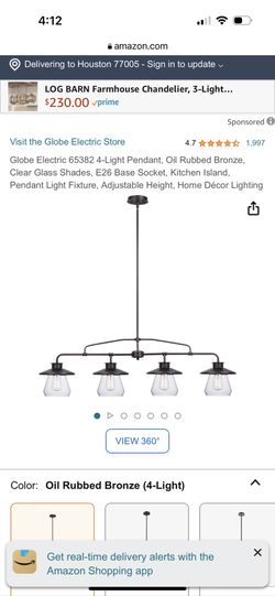 Globe Electric 65382 4 Light Pendant Fixture