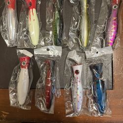 Lures - Poppers - 5 Inches Long - 1.5 Oz. (Brand New)