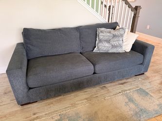 Navy Fabric Two-Cushion Sofa and Chair set