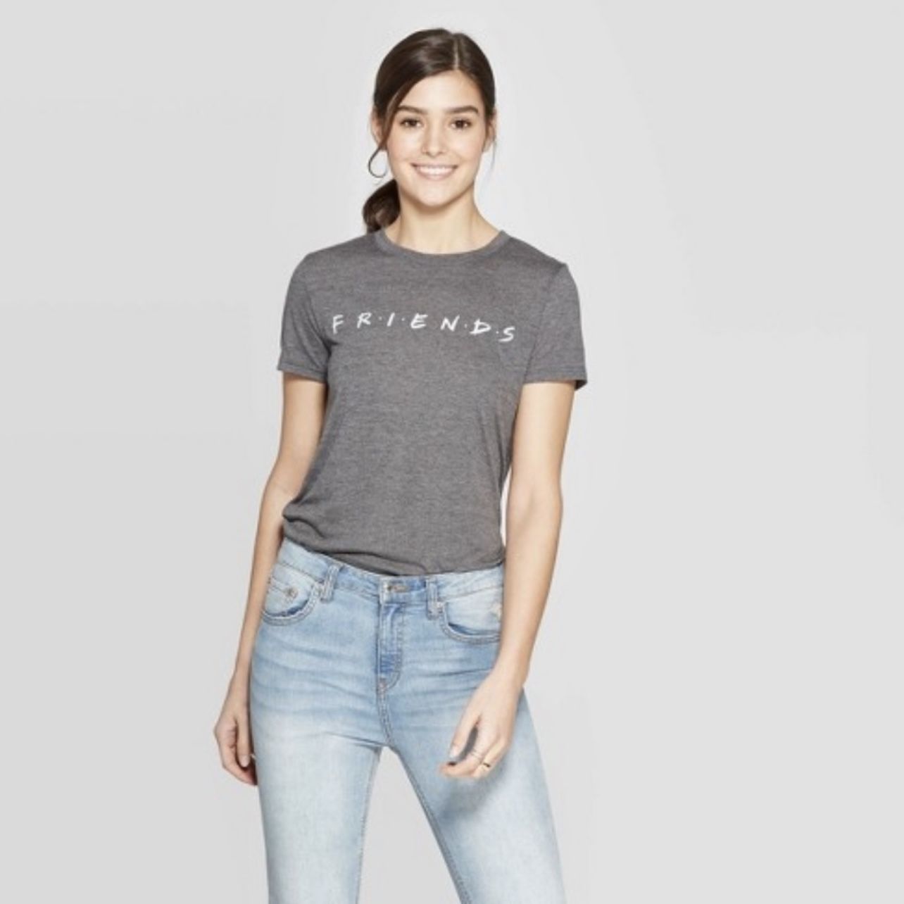 FRIENDS Grey White Soft Graphic Tee NEW