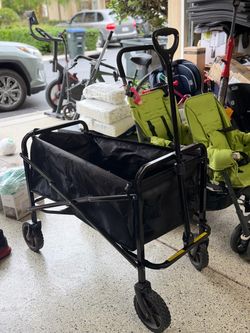 Folding Utility Wagon Cart Black
