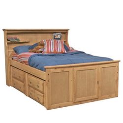  Full Size Captain Bed With Under Storage And Drawers 