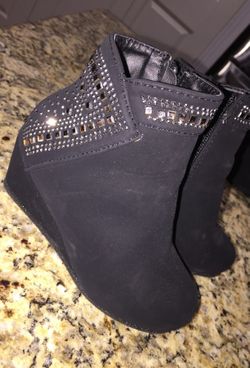 Toddler girls Black heel boots