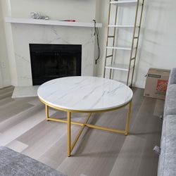 Coffee Table Gold White