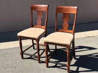 Pair of Antique Wood Dining Chairs