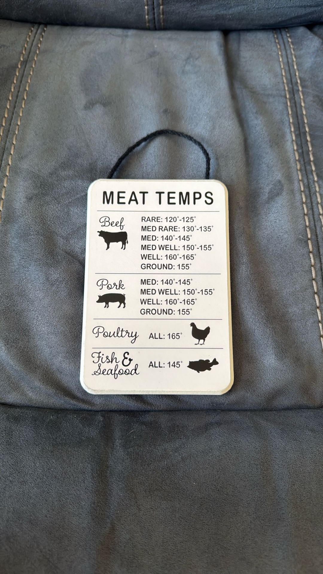 New With Tags Meat Temps Temperature Wall Kitchen Sign Decoration